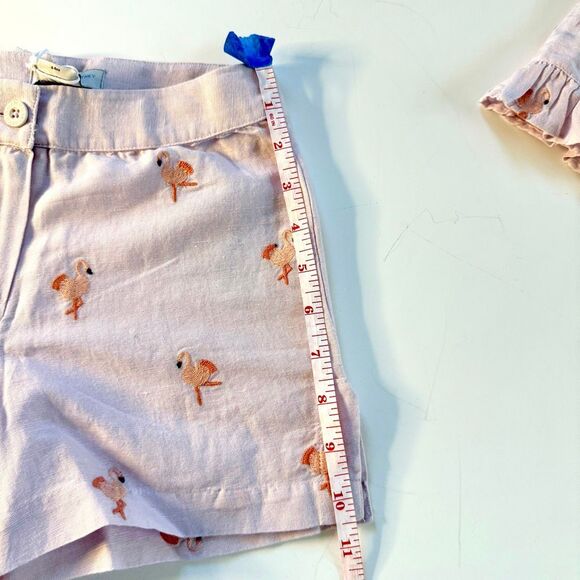NWT Stella McCartney Kids two-piece outfit, flamingo embroidered in lavender and - Picture 9 of 16